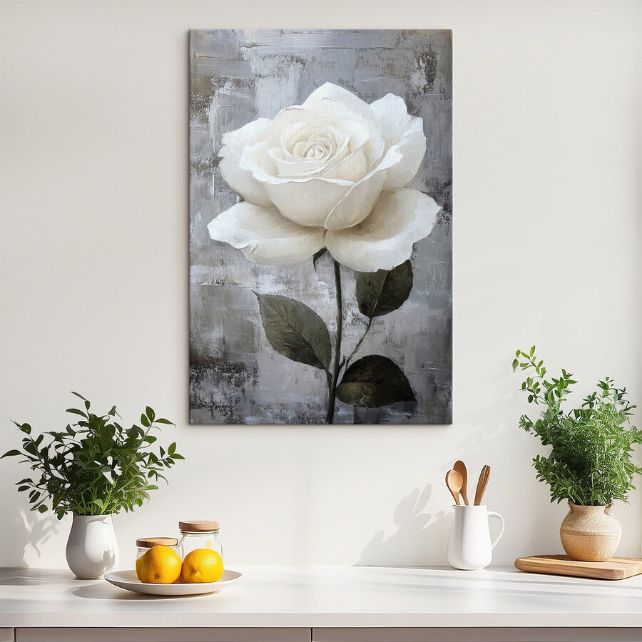 Peinture d'une rose blanche Peinture d'une rose blanche