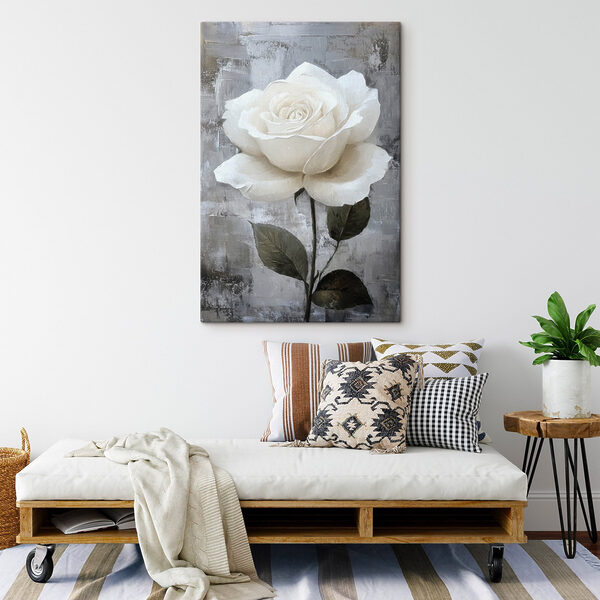 Peinture d'une rose blanche Peinture d'une rose blanche