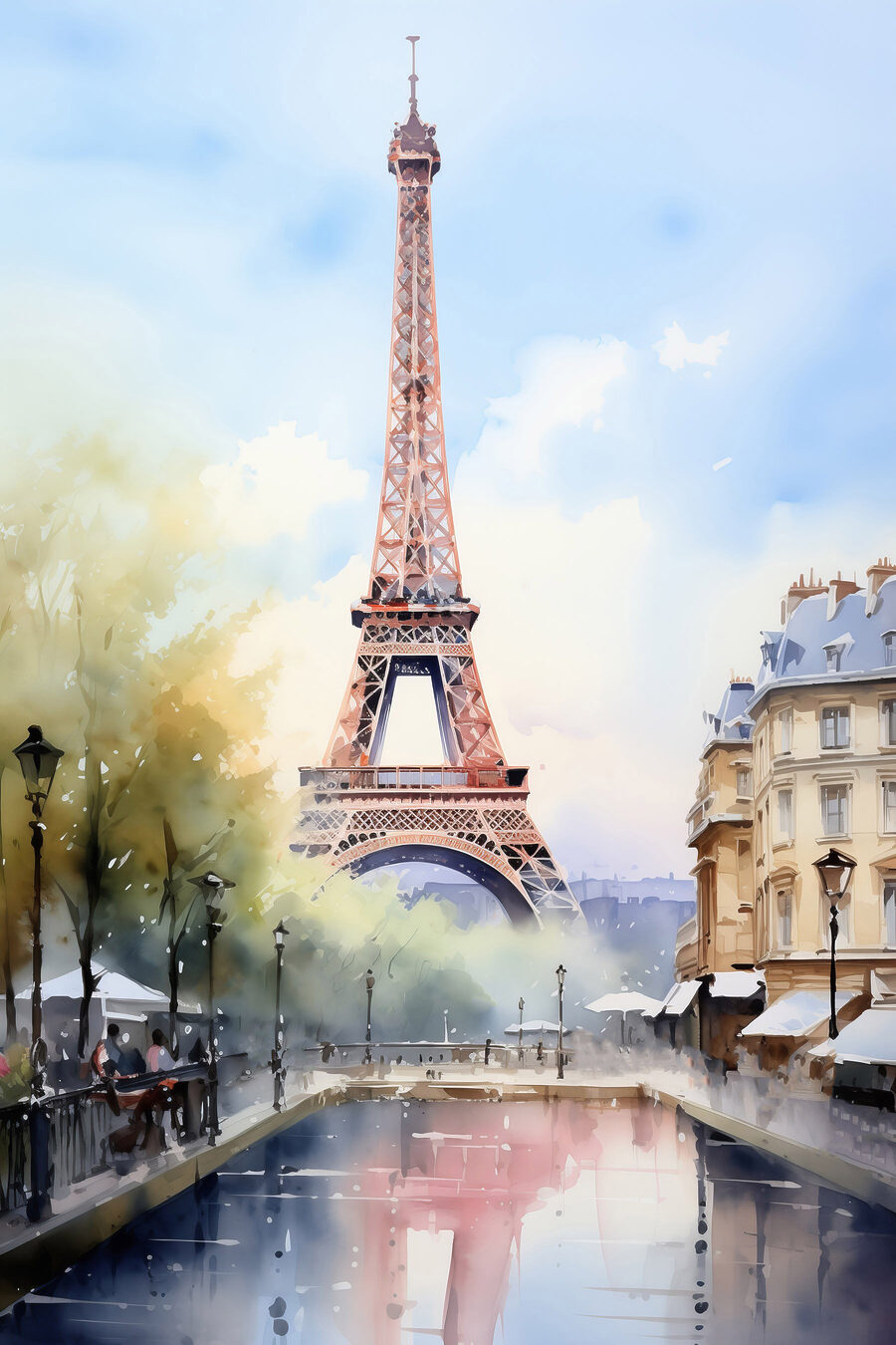 Aquarelle d'une tour