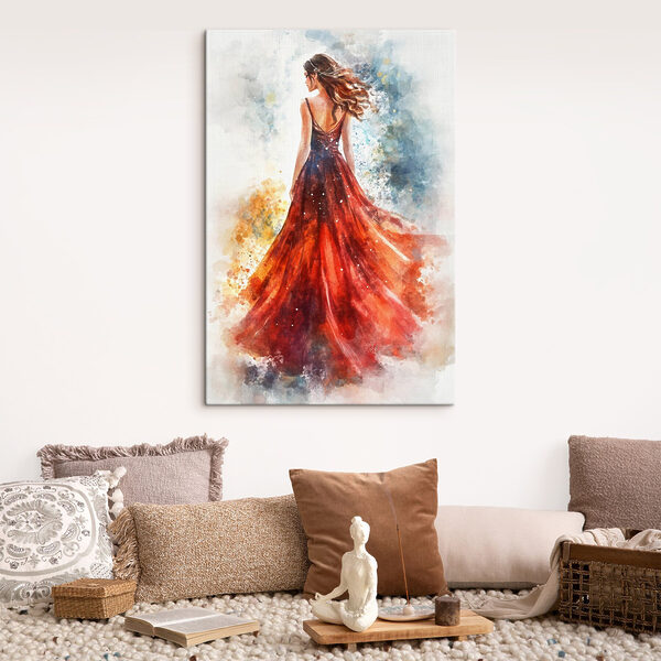 Femme en robe rouge Femme en robe rouge