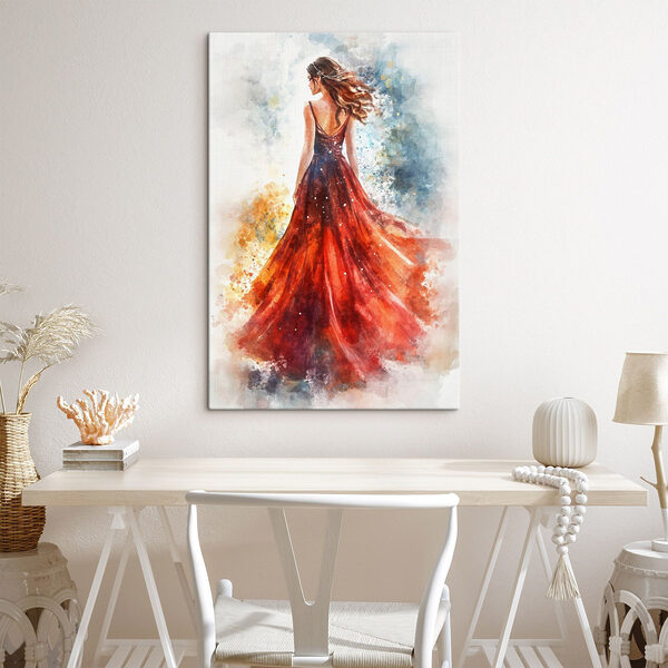 Femme en robe rouge Femme en robe rouge