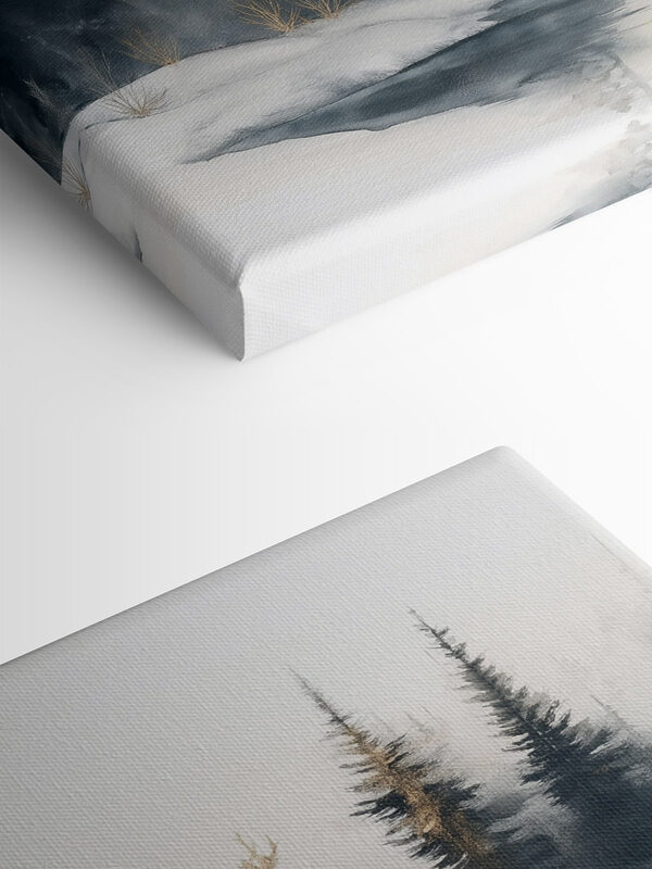 Aquarelle d'une forêt enneigée Aquarelle d'une forêt enneigée