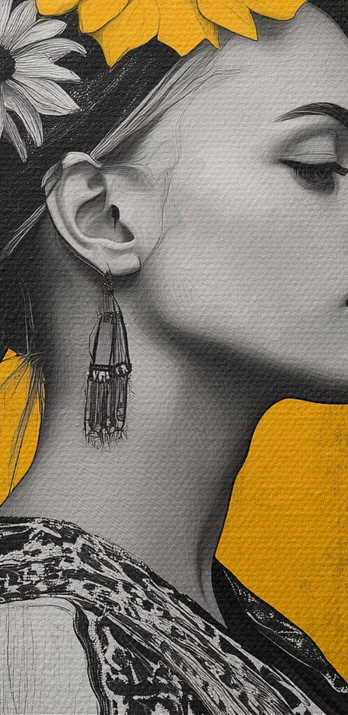 Group of women with sunflowers in their hair