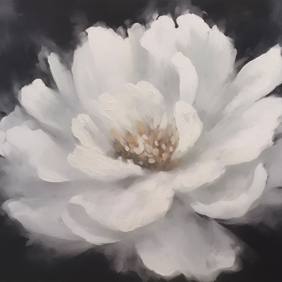 Fleur blanche avec centre jaune