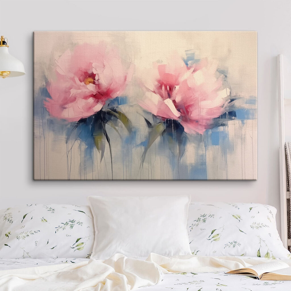 Painting of pink flowers