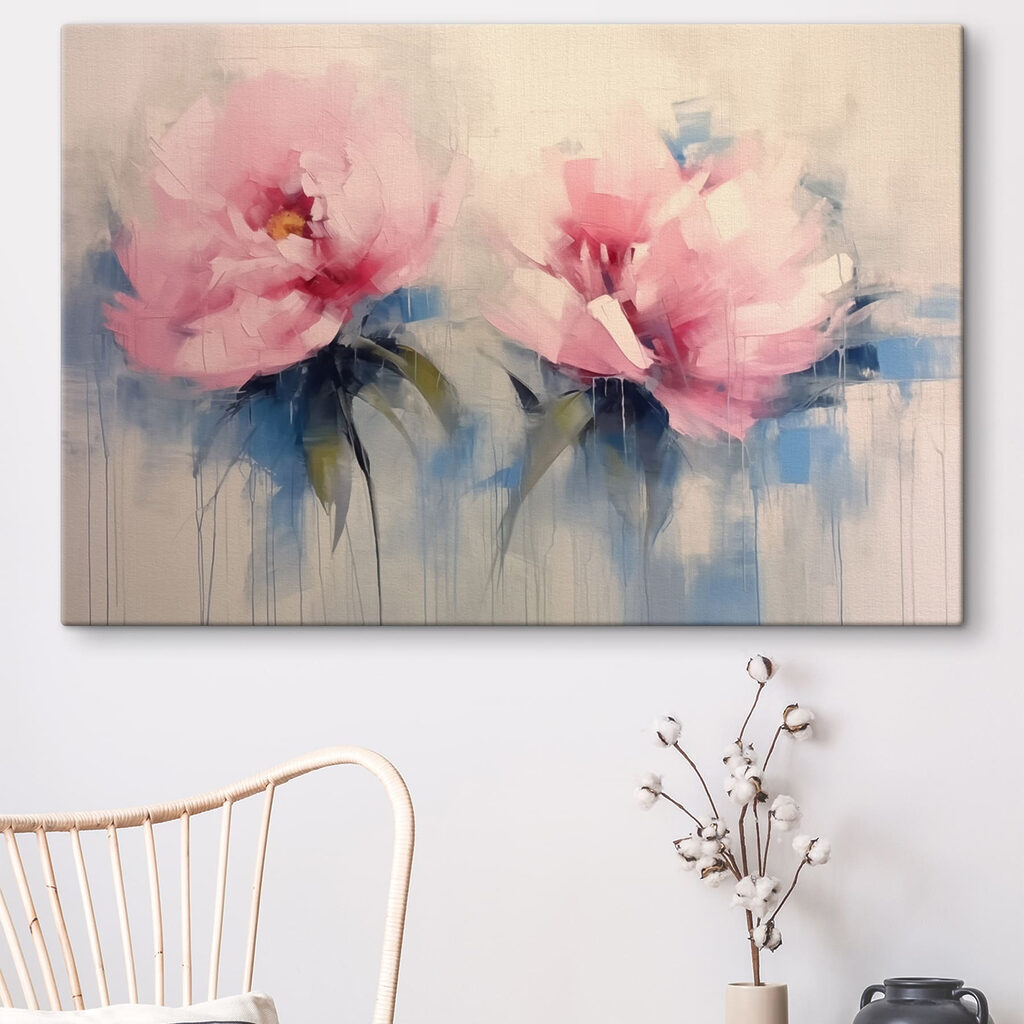 Painting of pink flowers