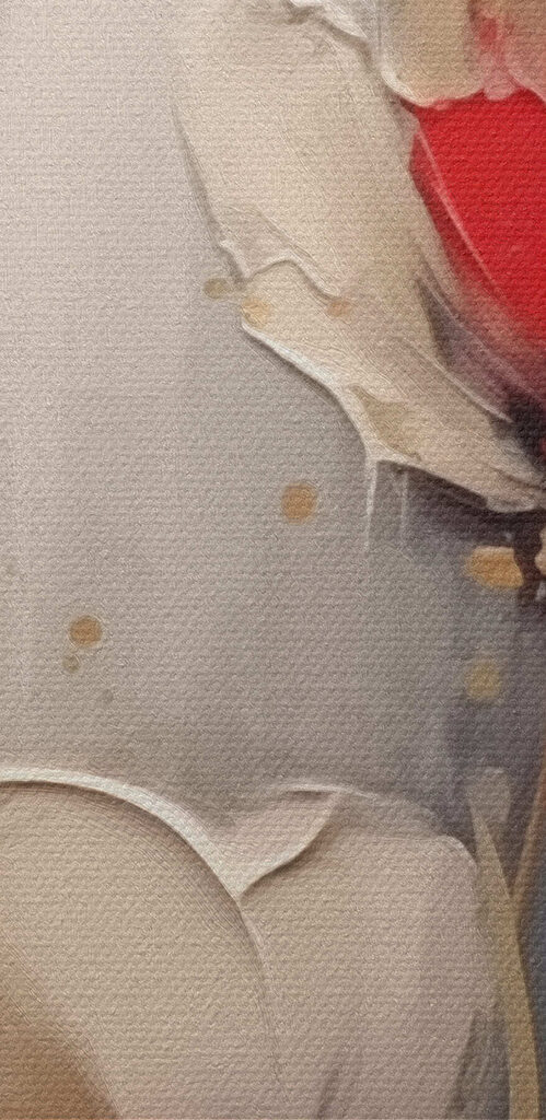 Painting of flowers on a grey background