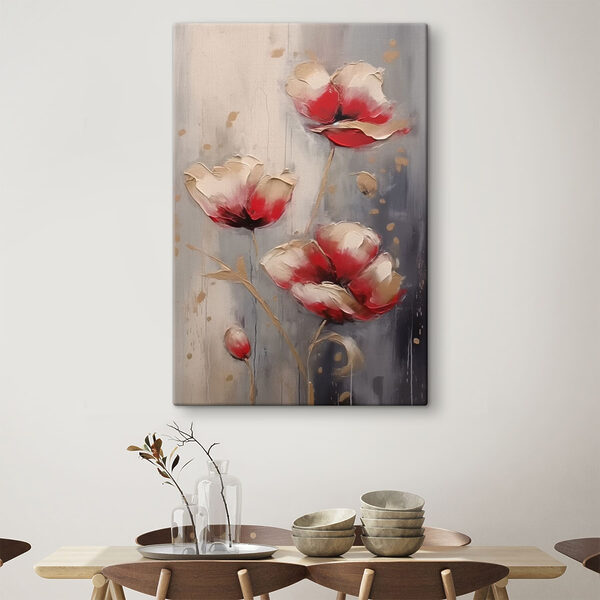 Peinture de fleurs sur fond gris Peinture de fleurs sur fond gris