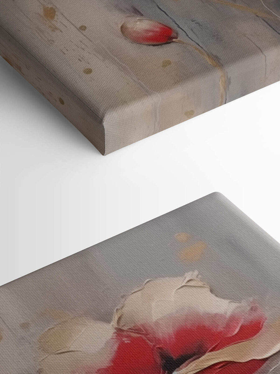 Peinture de fleurs sur fond gris