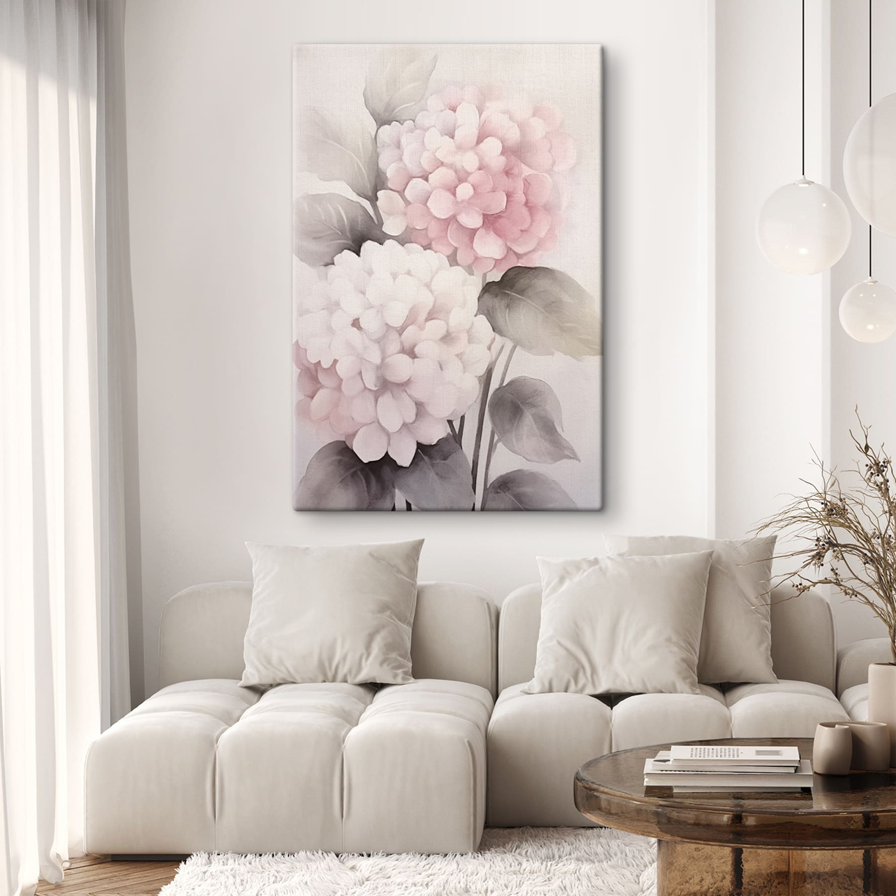 Painting of pink flowers