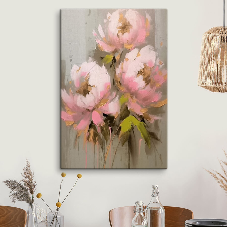 Peinture de fleurs roses