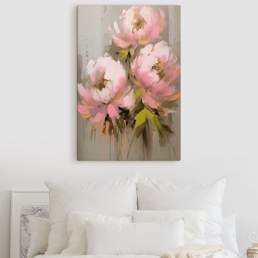 Peinture de fleurs roses