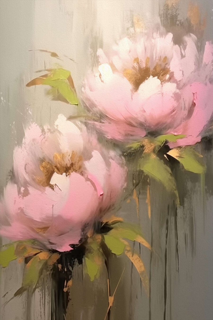 Peinture de fleurs roses