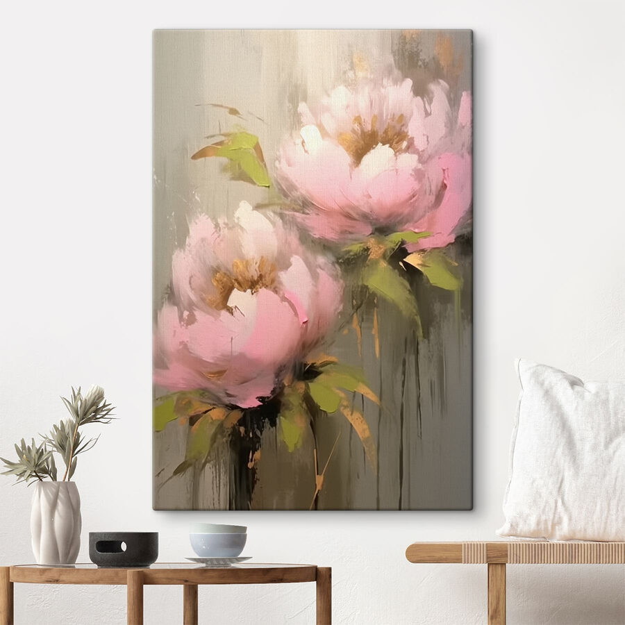 Peinture de fleurs roses