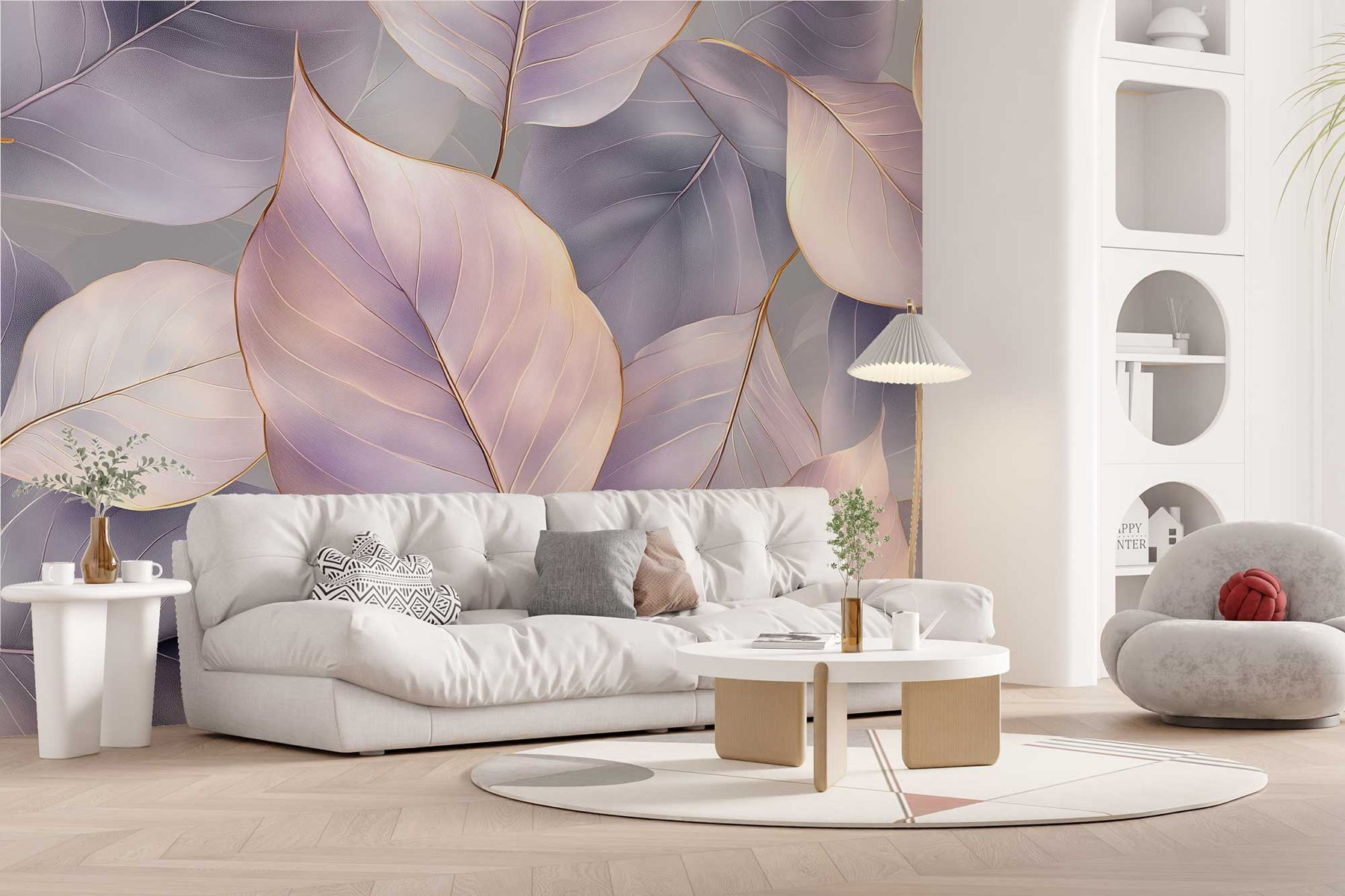 Delicate leaves in soft hues