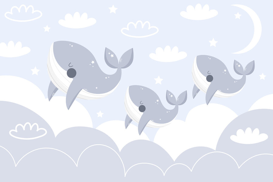 Groupe de baleines sautant dans les airs