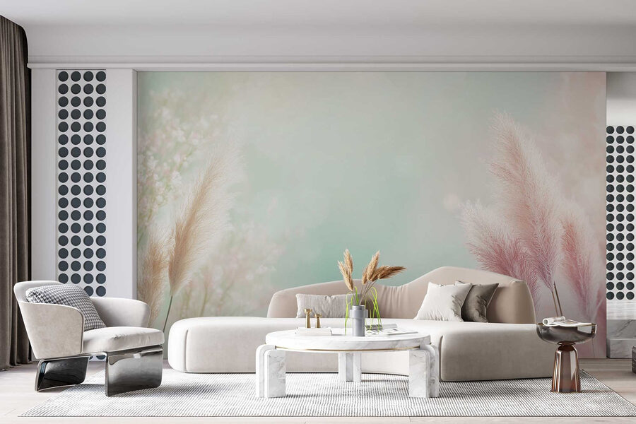 L'herbe douce et pastel se balance doucement L'herbe douce et pastel se balance doucement