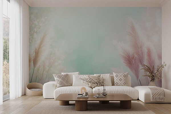 L'herbe douce et pastel se balance doucement L'herbe douce et pastel se balance doucement