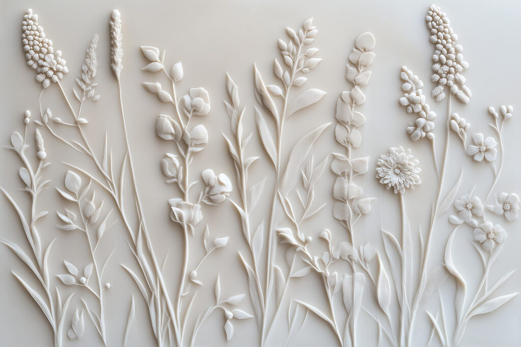 Motif de fleurs et de feuilles blanches Motif de fleurs et de feuilles blanches