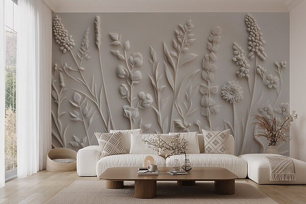 Motif de fleurs et de feuilles blanches Motif de fleurs et de feuilles blanches