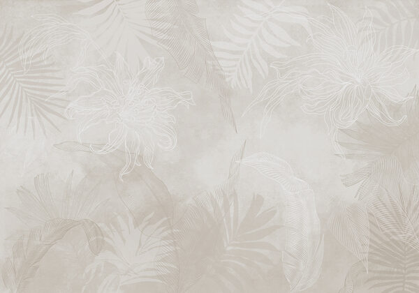 Motif floral blanc sur fond gris Motif floral blanc sur fond gris