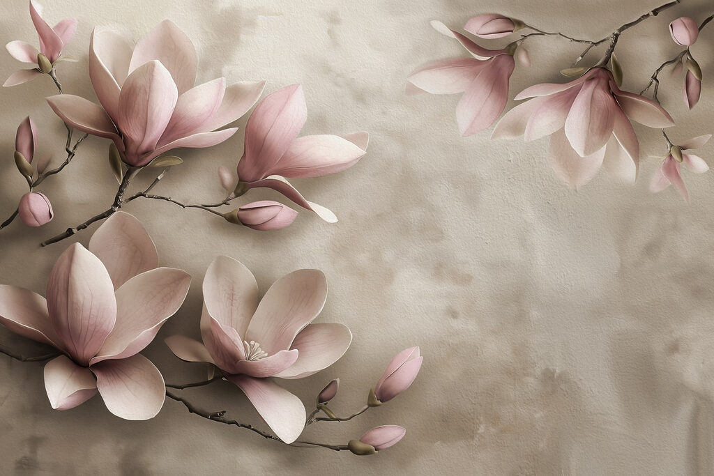 Delicate blooms in soft pastel hues