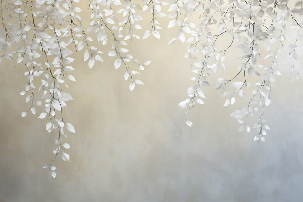 Feuilles blanches sur une branche Feuilles blanches sur une branche