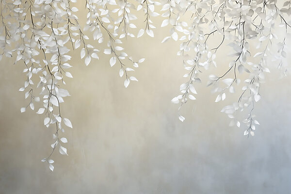 Feuilles blanches sur une branche Feuilles blanches sur une branche