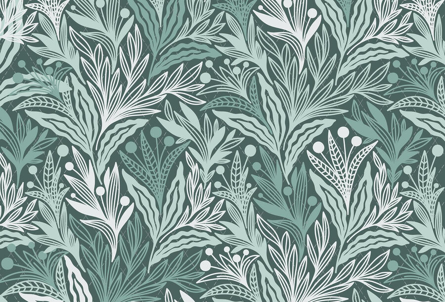 Papier peint Motif de feuilles et de baies – Image 3
