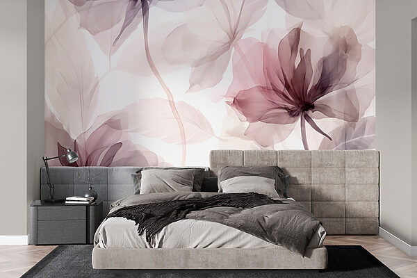Papier peint Papier peint Délicate aquarelle florale (UGS : w02755)