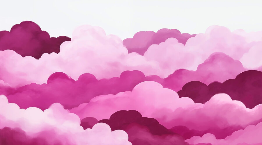 Nuages roses dans le ciel