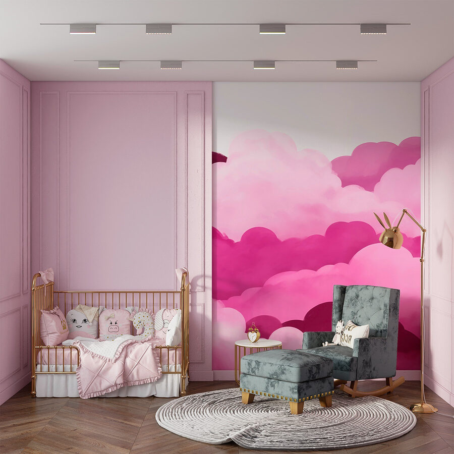 Nuages roses dans le ciel