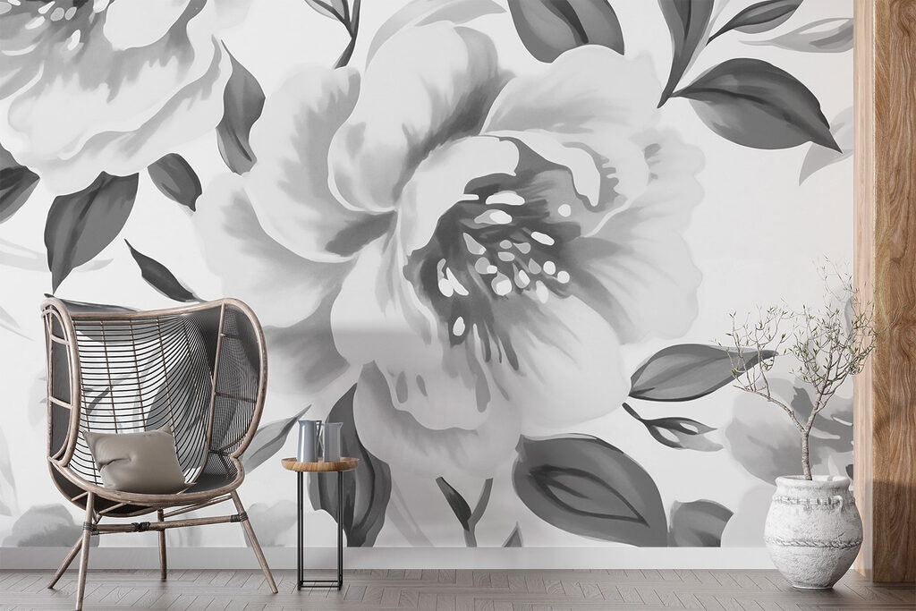 Floral patterns in monochrome tones Floral patterns in monochrome tones