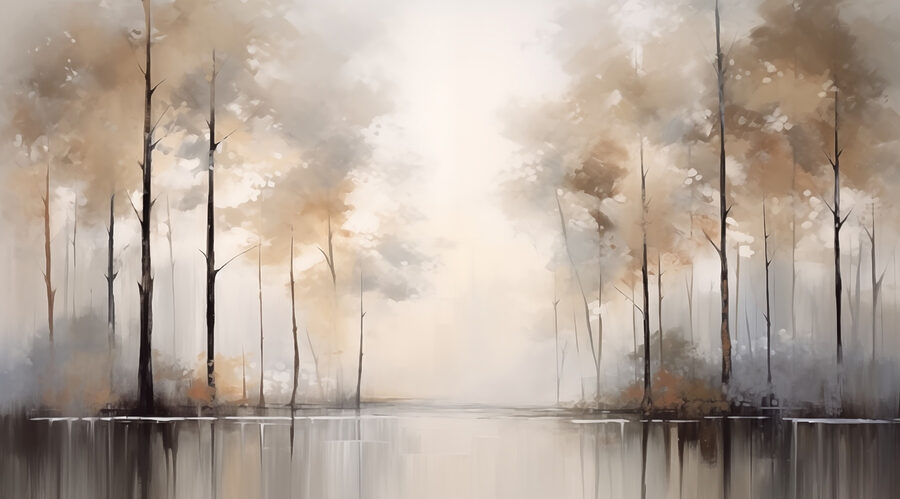 Peinture d'arbres et d'eau Peinture d'arbres et d'eau