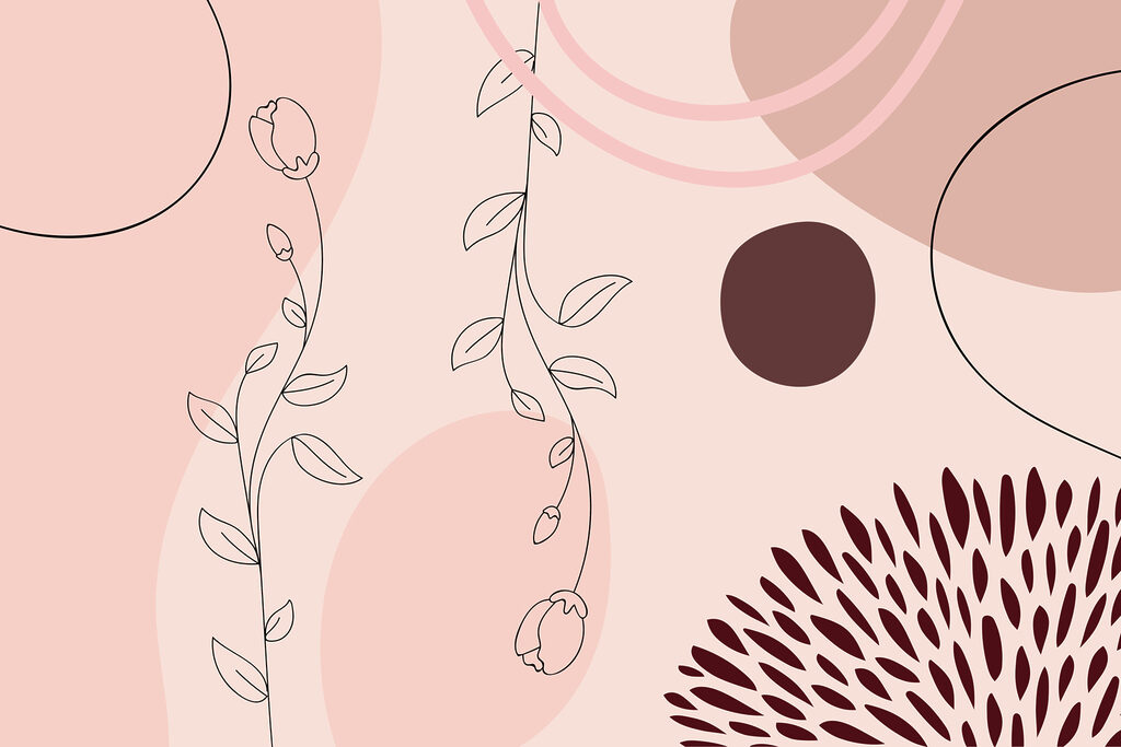 Des fleurs douces rencontrent des formes abstraites Des fleurs douces rencontrent des formes abstraites