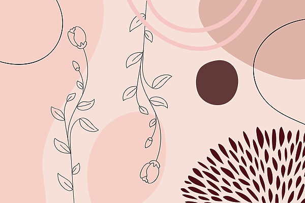 Des fleurs douces rencontrent des formes abstraites Des fleurs douces rencontrent des formes abstraites