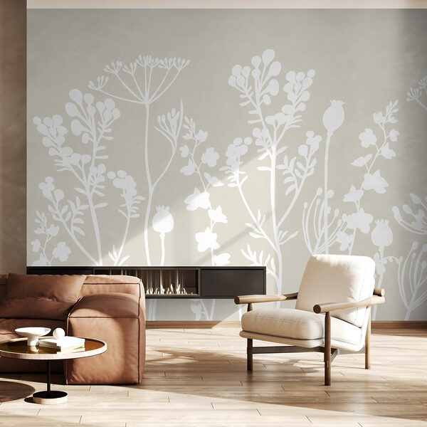 Silhouettes blanches de fleurs Silhouettes blanches de fleurs