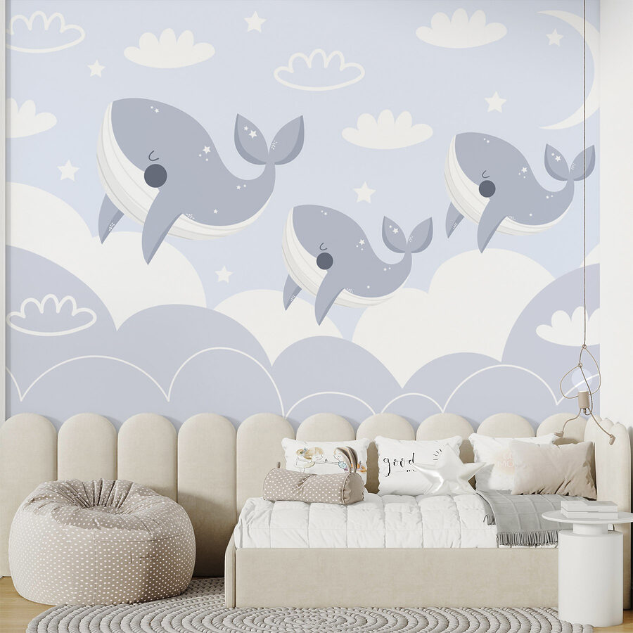 Groupe de baleines sautant dans les airs