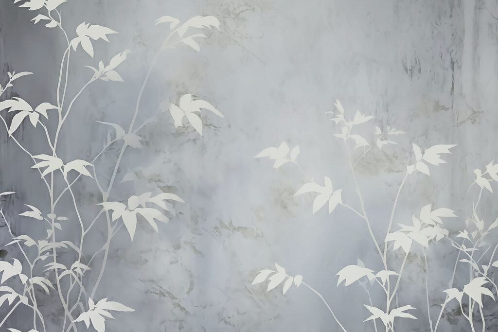 Feuilles blanches sur une surface grise Feuilles blanches sur une surface grise