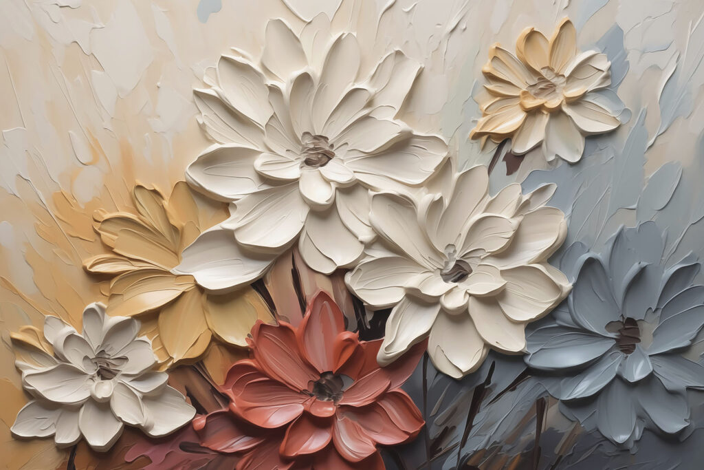 Peinture de fleurs sur un mur Peinture de fleurs sur un mur