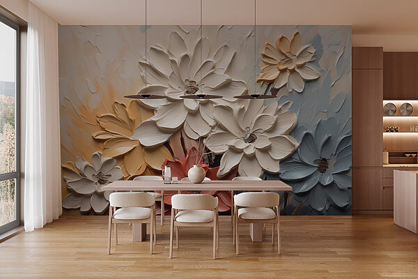 Peinture de fleurs sur un mur Peinture de fleurs sur un mur