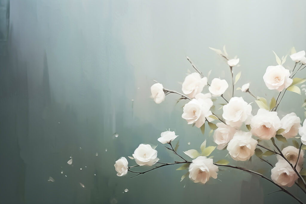Fleurs blanches sur une branche Fleurs blanches sur une branche