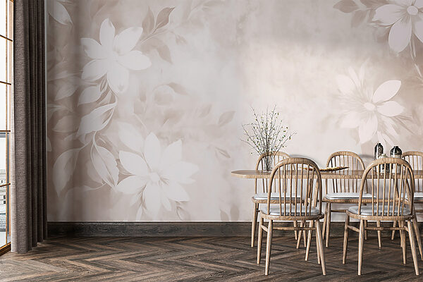 Motif floral blanc et gris Motif floral blanc et gris