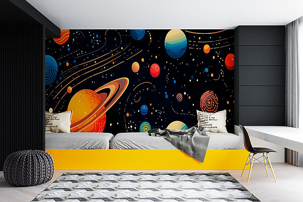 Planètes et étoiles colorées Planètes et étoiles colorées