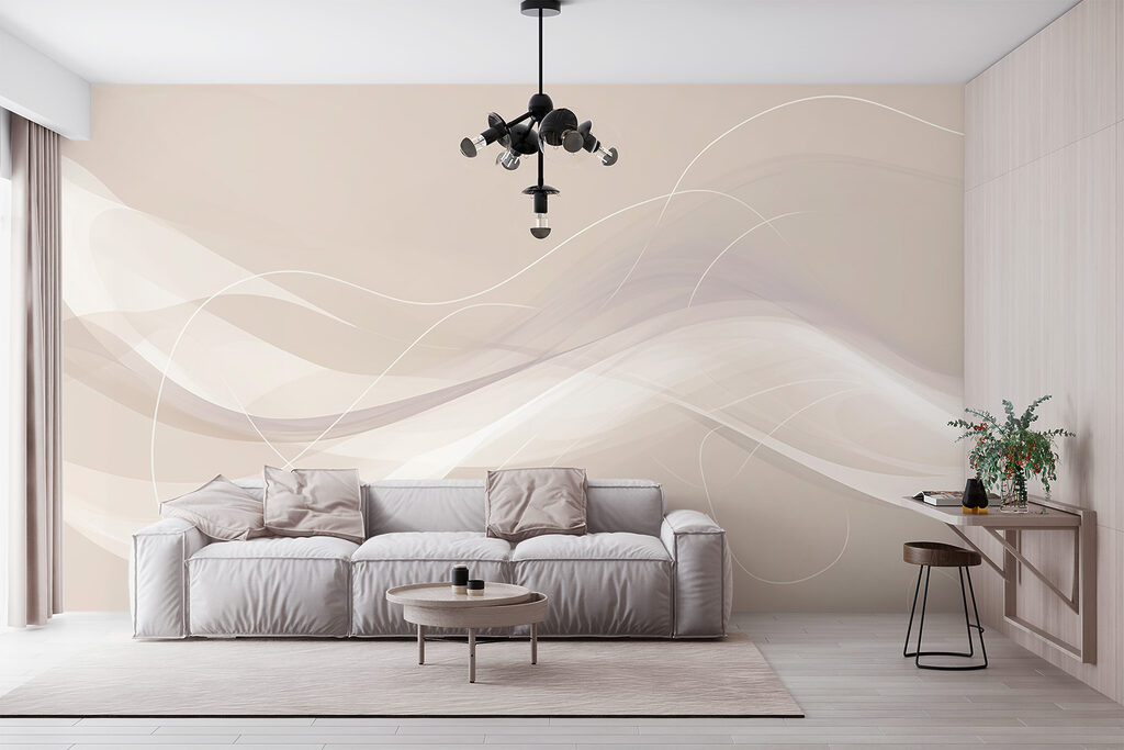 White and gray wavy lines