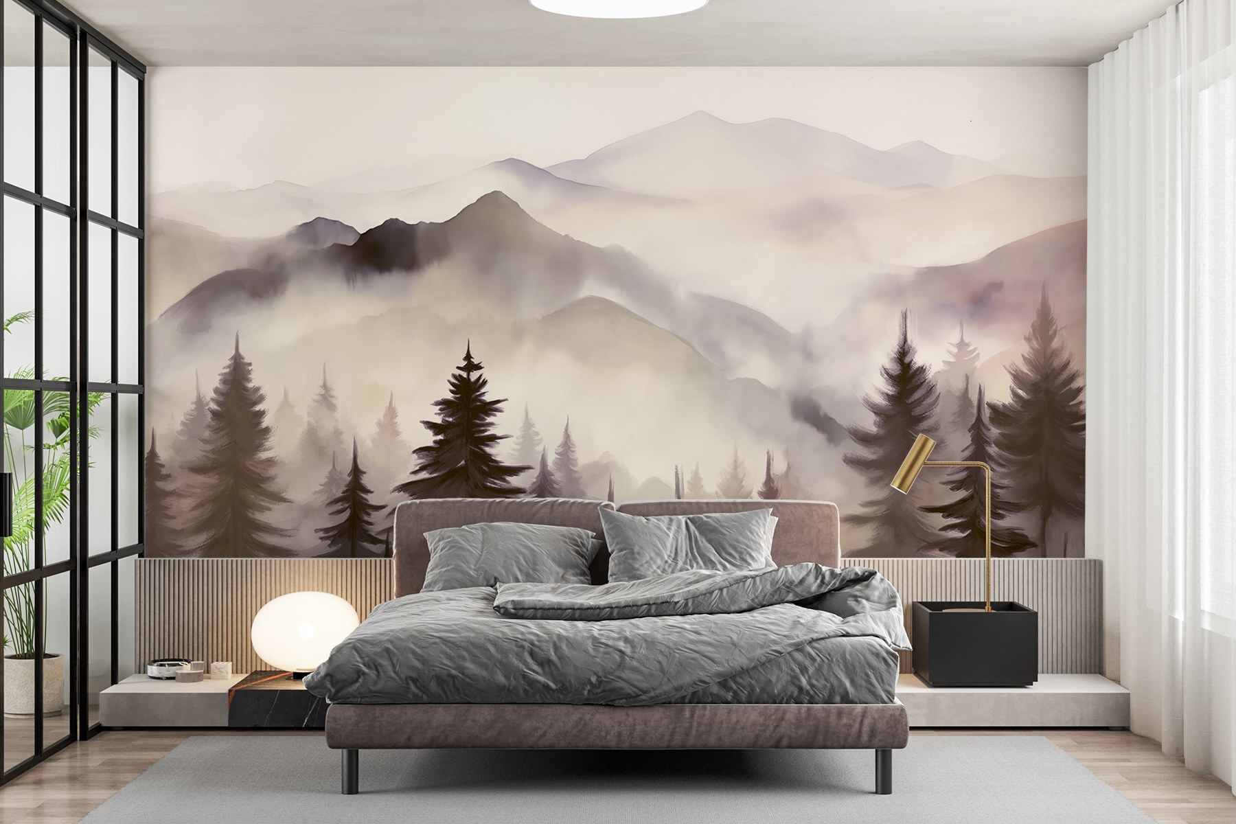 Landscape of mountains and trees Landscape of mountains and trees