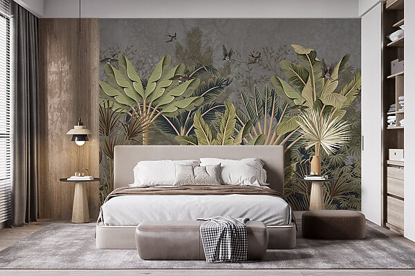 Fond d'écran avec une forêt tropicale Fond d'écran avec une forêt tropicale