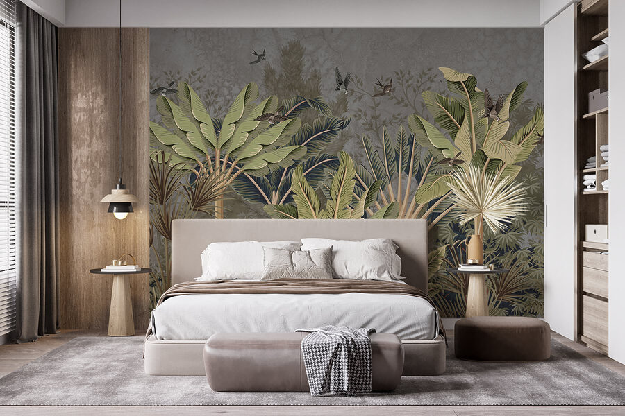 Fond d'écran avec une forêt tropicale