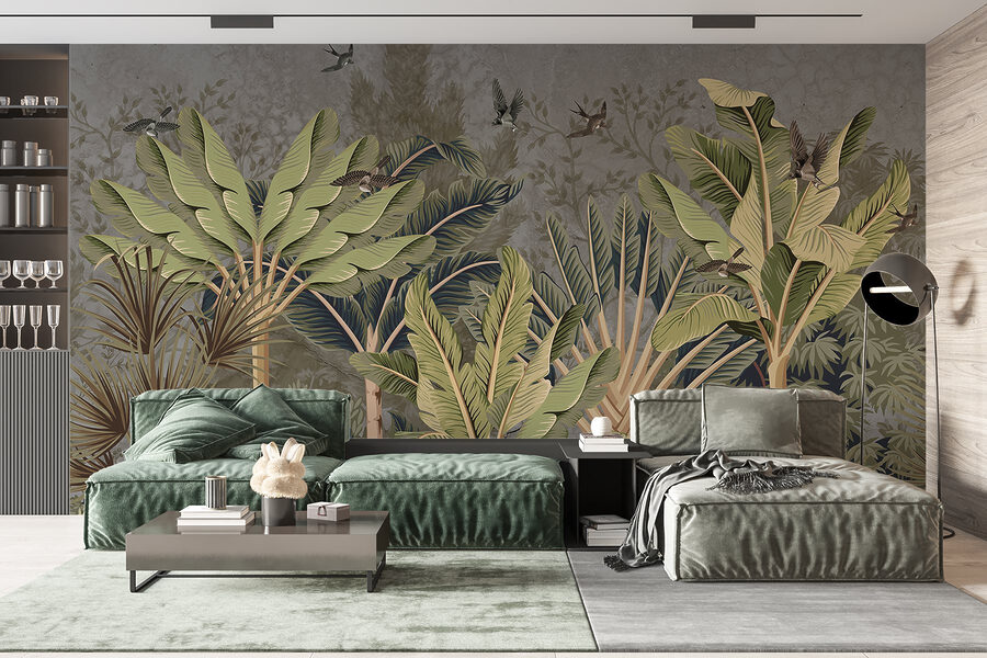 Fond d'écran avec une forêt tropicale