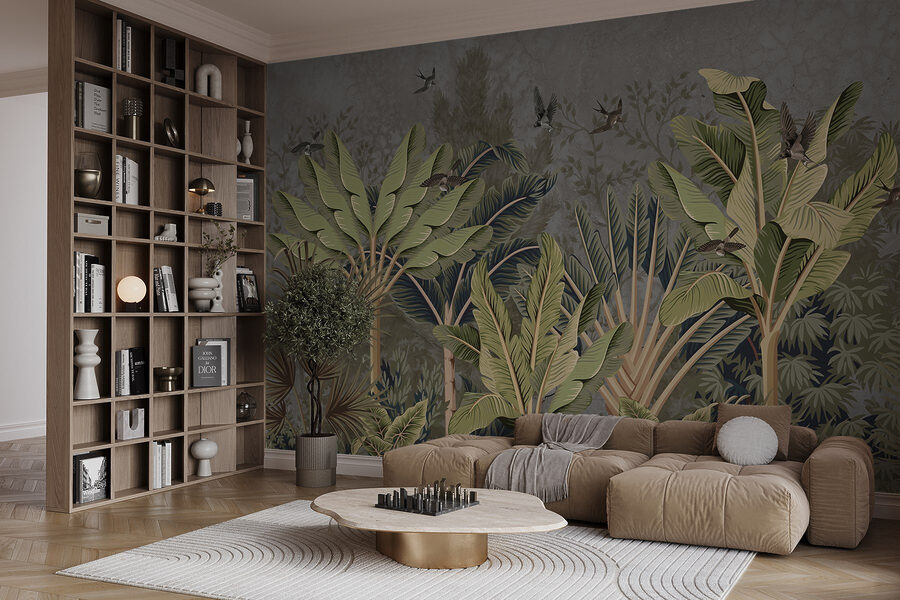 Fond d'écran avec une forêt tropicale
